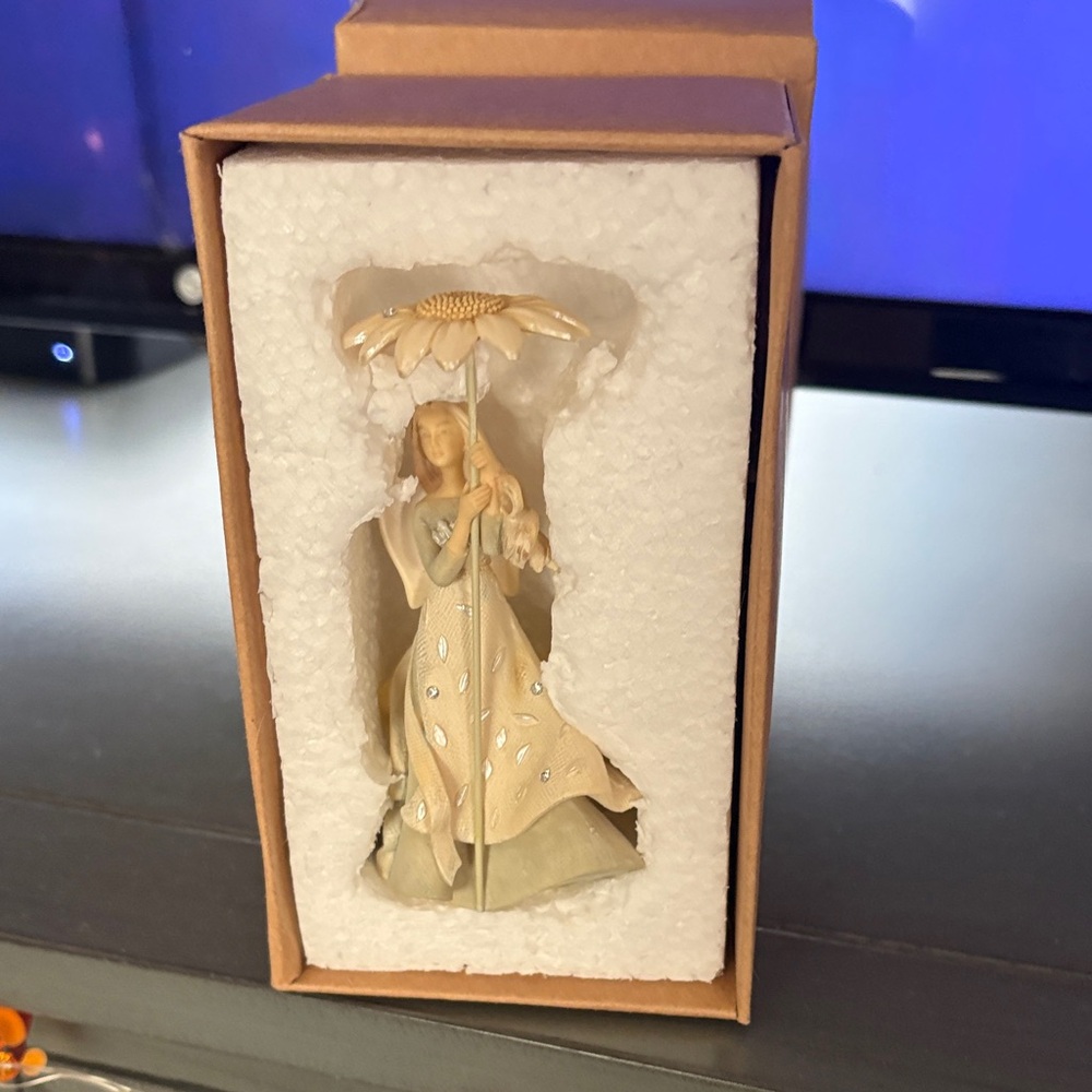 New in Box-Enesco Elegant Figurine with Flower Umbrella